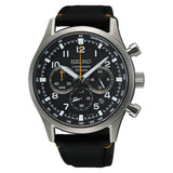 Seiko Chronograph Black Dial & Black Nylon Strap Sports Men's Watch SSB449P1P