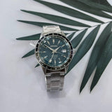 Seiko Presage Automatic GMT Silver Stainless Steel Strap Men Watch SSK009J1P
