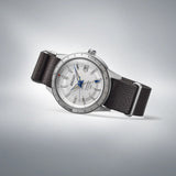 Seiko Presage GMT White Dial Brown Leather Strap Men Watch SSK015J1