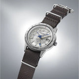 Seiko Presage GMT White Dial Brown Leather Strap Men Watch SSK015J1