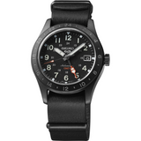 Seiko 5 Sports GMT Automatic Black Dial & Leather Strap Men Watch SSK025K1P
