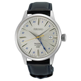Seiko Pressage GMT Black Leather Strap Men's Watch SSK049J1