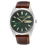 Seiko Classic Green Dial Brown Leather Strap Men Watch SUR449P1P