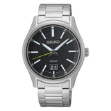Seiko Sports Black Dial Stainless Steel Strap Men's Watch - Date Display | SUR535P1
