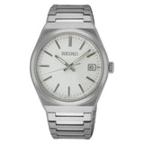 Seiko White Dial Silver Stainless Steel Strap Men Watch SUR553P1