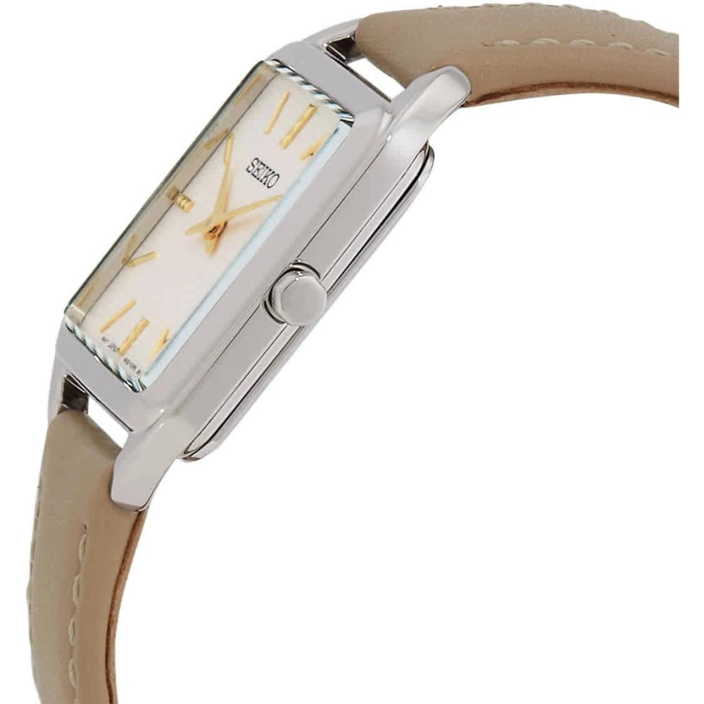 Seiko Analog Brown Leather Strap Women's Watch SWR089P1