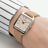 Seiko Analog Brown Leather Strap Women's Watch SWR089P1