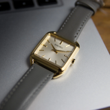 Seiko Conceptual Gray Leather Strap Women's Watch - Square Case | SWR090P1