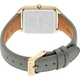 Seiko Conceptual Gray Leather Strap Women's Watch - Square Case | SWR090P1