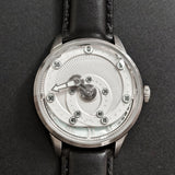 Mandetbrote Mechanical Exception Leather Strap Men's Watch - Orbital | Silver