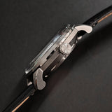 Mandetbrote Mechanical Exception Leather Strap Men's Watch - Orbital | Silver