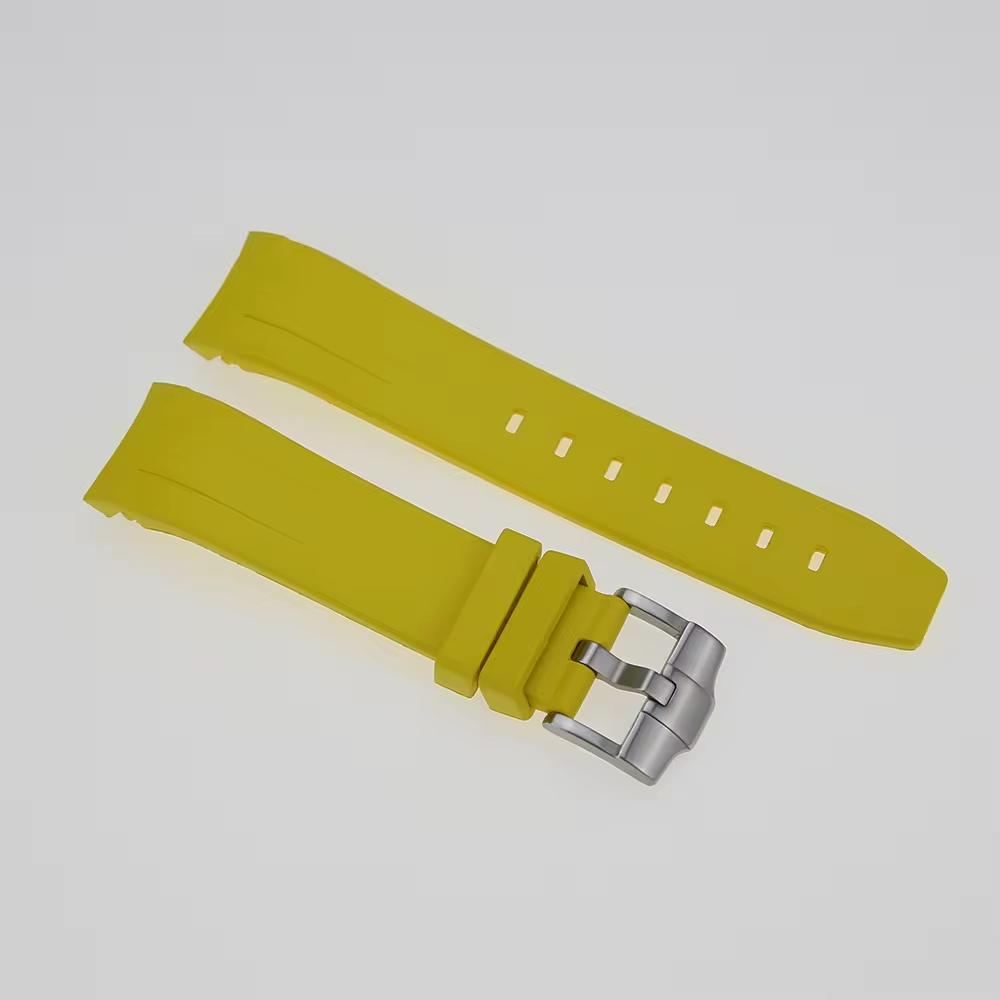 FKM Rubber Watch Strap: Yellow