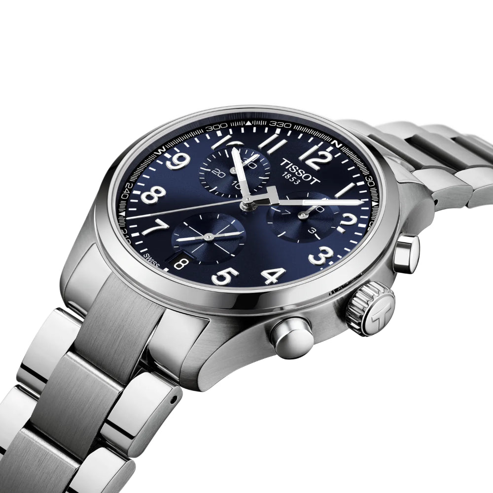 Tissot Chrono Blue Dial Stainless Steel Strap Men's Watch T1164171104200