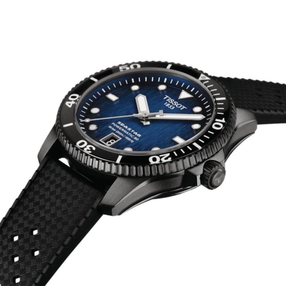 Tissot Seastar 1000 Powermatic 80 Black Rubber Strap Men's Watch T1208073704100