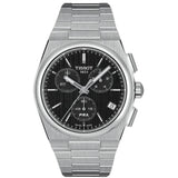 Tissot PRX Black Dial Silver Stainless Steel Strap Men's Watch - Chronograph | T1374171105100