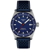 TISSOT PR516 POWERMATIC 80 T1494071604100 38mm BLUE DIAL LEATHER STRAP WATCH