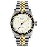 TISSOT PR516 POWERMATIC 80 T1494072201100 38mm WHITE DIAL GOLD & GREY STEEL WATCH