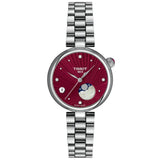 Tissot Desir Red Dial Silver Stainless Steel Women's Watch - Moon Phase | T1522231142600