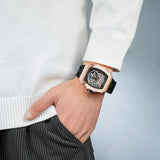 Tsar Bomba Automatic Black Silicone Strap Men's Watch TB8208A-46 (14.5mm) Thickness
