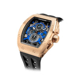 Tsar Bomba Case Color Rose Gold Black Silicone Strap Men's Watch TB8211Q-05
