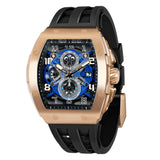 Tsar Bomba Case Color Rose Gold Black Silicone Strap Men's Watch TB8211Q-05