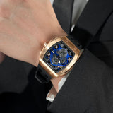 Tsar Bomba Case Color Rose Gold Black Silicone Strap Men's Watch TB8211Q-05