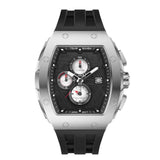 Tsar Bomba Silver Case Black Silicone Strap Men's Watch TB8211QII-08