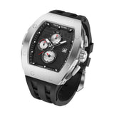 Tsar Bomba Silver Case Black Silicone Strap Men's Watch TB8211QII-08