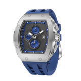 Tsar Bomba Silver Case Blue Silicone Strap Men's Watch TB8211QII-09