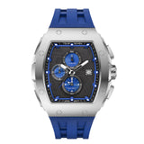 Tsar Bomba Silver Case Blue Silicone Strap Men's Watch TB8211QII-09