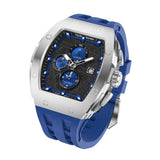 Tsar Bomba Silver Case Blue Silicone Strap Men's Watch TB8211QII-09