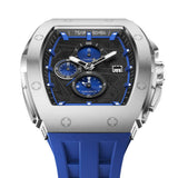 Tsar Bomba Silver Case Blue Silicone Strap Men's Watch TB8211QII-09