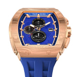 Tsar Bomba Rose Gold Case Blue Silicone Strap Men's Watch TB8211QII-10