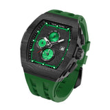 Tsar Bomba Black Case Green Silicone Strap Men's Watch TB8211QII-11