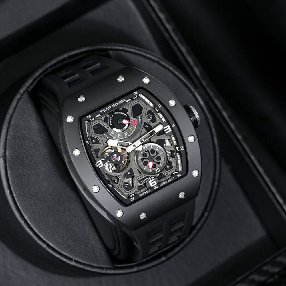 Tsar Bomba Automatic Black FKM Rubber Strap Men's Watch TB8212C-02