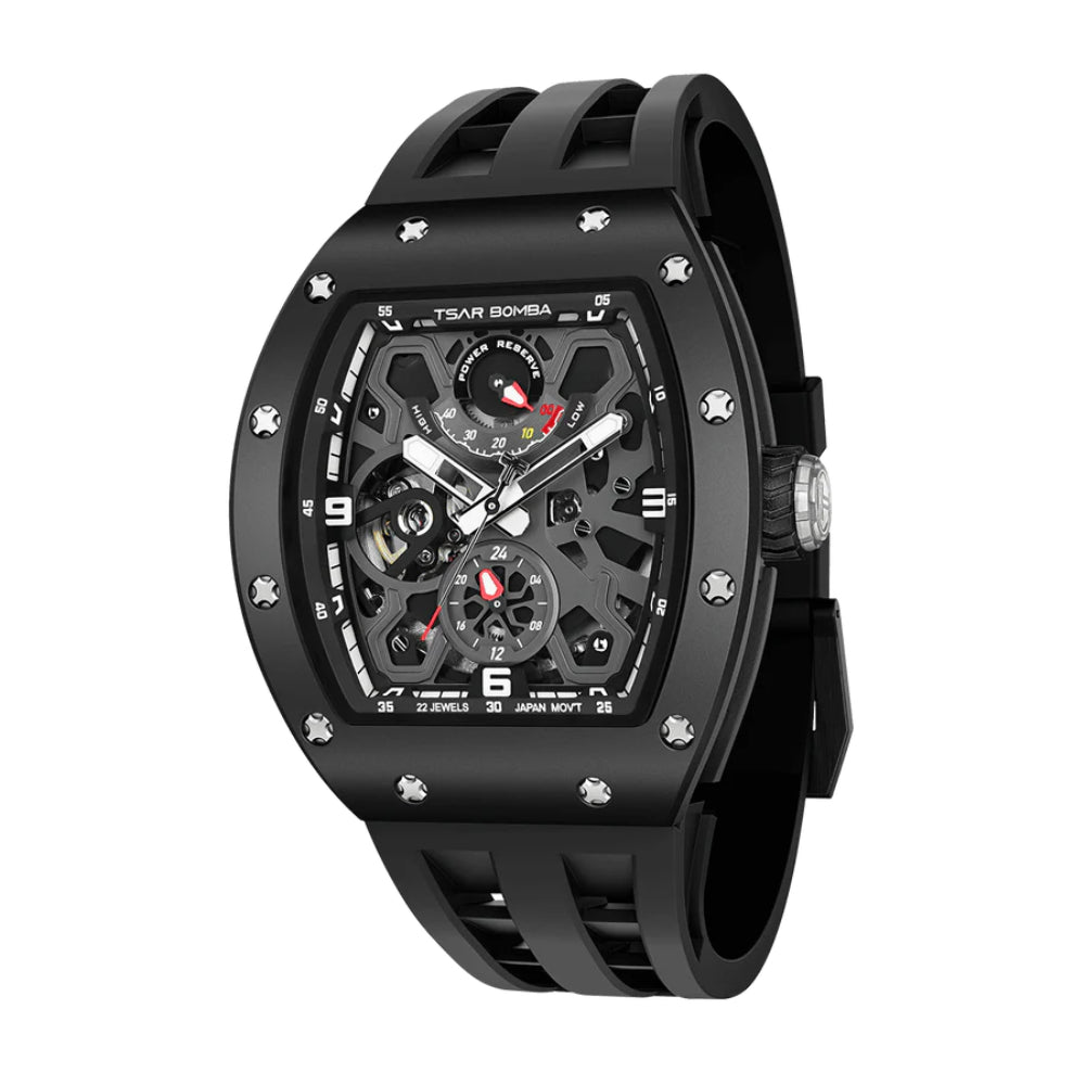 Tsar Bomba Automatic Black FKM Rubber Strap Men's Watch TB8212CⅡ-02