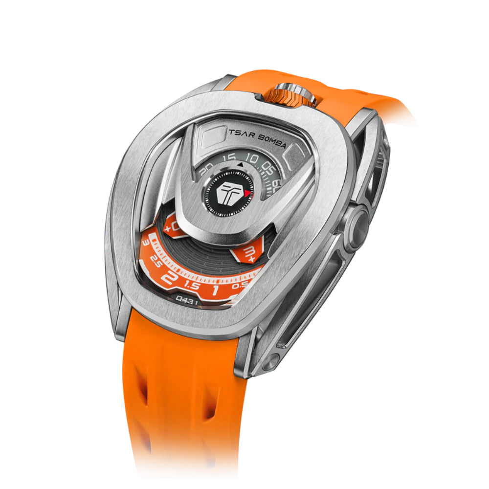Tsar Bomba Automatic Orange FKM Rubber Strap Men's Watch TB8213A(1+1)-01