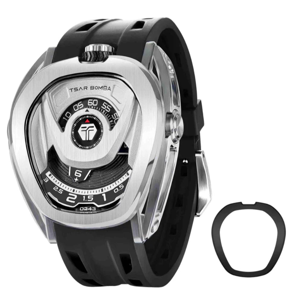 Tsar Bomba Automatic Black FKM Rubber Strap Men's Watch TB8213A(1+1)-02