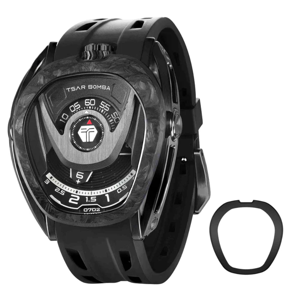 Tsar Bomba Automatic Black FKM Rubber Strap Men's Watch TB8213A(1+1)-06