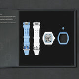 Tsar Bomba Atomic Collection FKM Rubber Strap Men's Watch TB8218(1+2)CF/FKM-02WH/LTBU