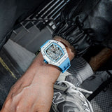 Tsar Bomba Atomic Collection FKM Rubber Strap Men's Watch TB8218(1+2)CF/FKM-02WH/LTBU