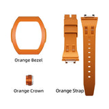 Tsar Bomba Atomic Collection White & Orange FKM Rubber Strap Men's Watch TB8218(1+2)FKM-01WH/OR