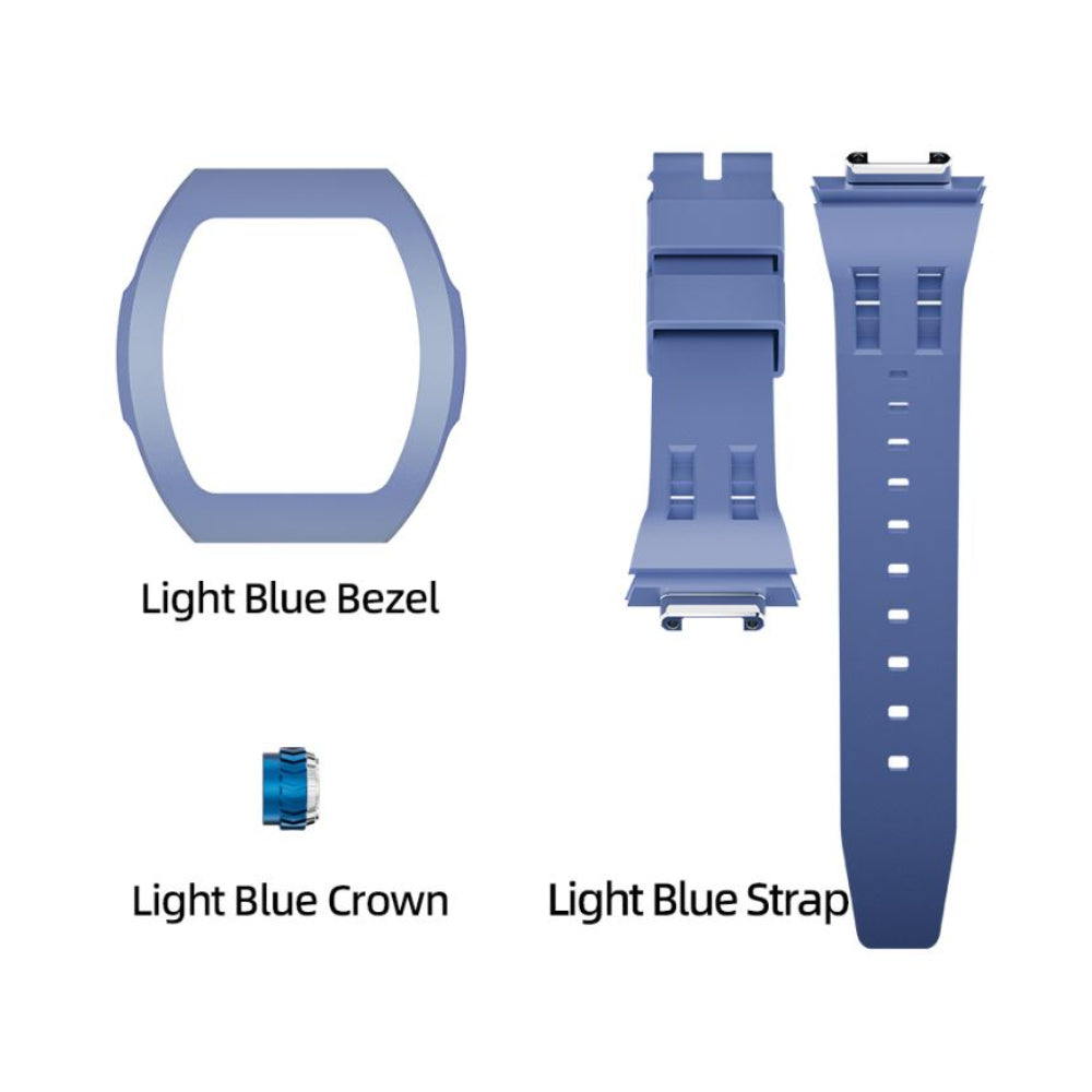 Tsar Bomba Atomic Collection White & Blue FKM Rubber Strap Men's Watch TB8218(1+2)FKM-02WH/LTBU