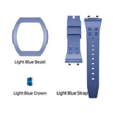 Tsar Bomba Atomic Collection White & Blue FKM Rubber Strap Men's Watch TB8218(1+2)FKM-02WH/LTBU