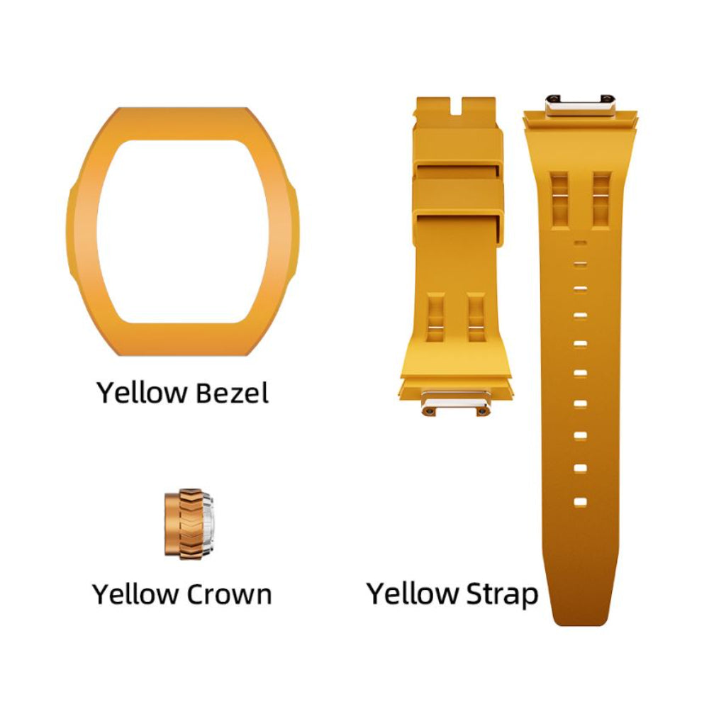 Tsar Bomba Atomic Collection Green & Yellow FKM Rubber Strap Men's Watch TB8218(1+2)FKM-03GN/YE