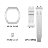 Tsar Bomba Atomic Collection White & Black FKM Rubber Strap Men's Watch TB8218(1+2)FKM-06WH/BK