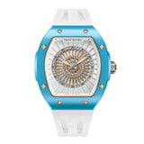 Tsar Bomba Nucleus Femme Light Blue Case White FKM Rubber Strap Women's Watch TB8220L-02