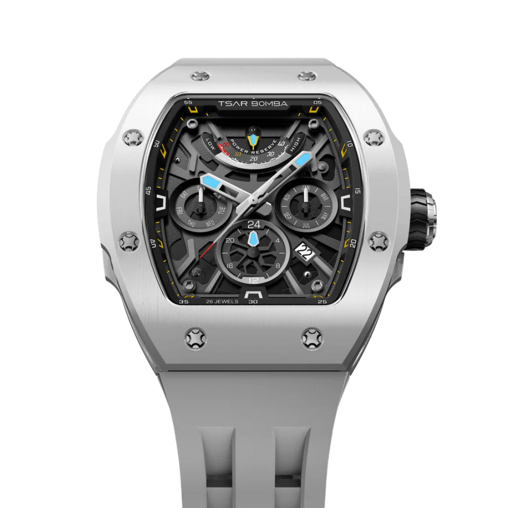 Tsar Bomba Atomic Grey FKM Rubber Strap Men's Watch TB8222C-04
