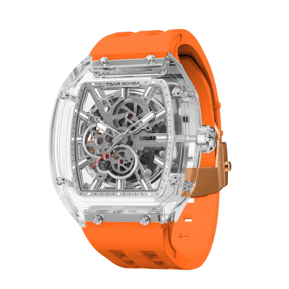 Tsar Bomba Light Matter Orange FKM Rubber Strap Men's Watch TB8223(1+1)-06