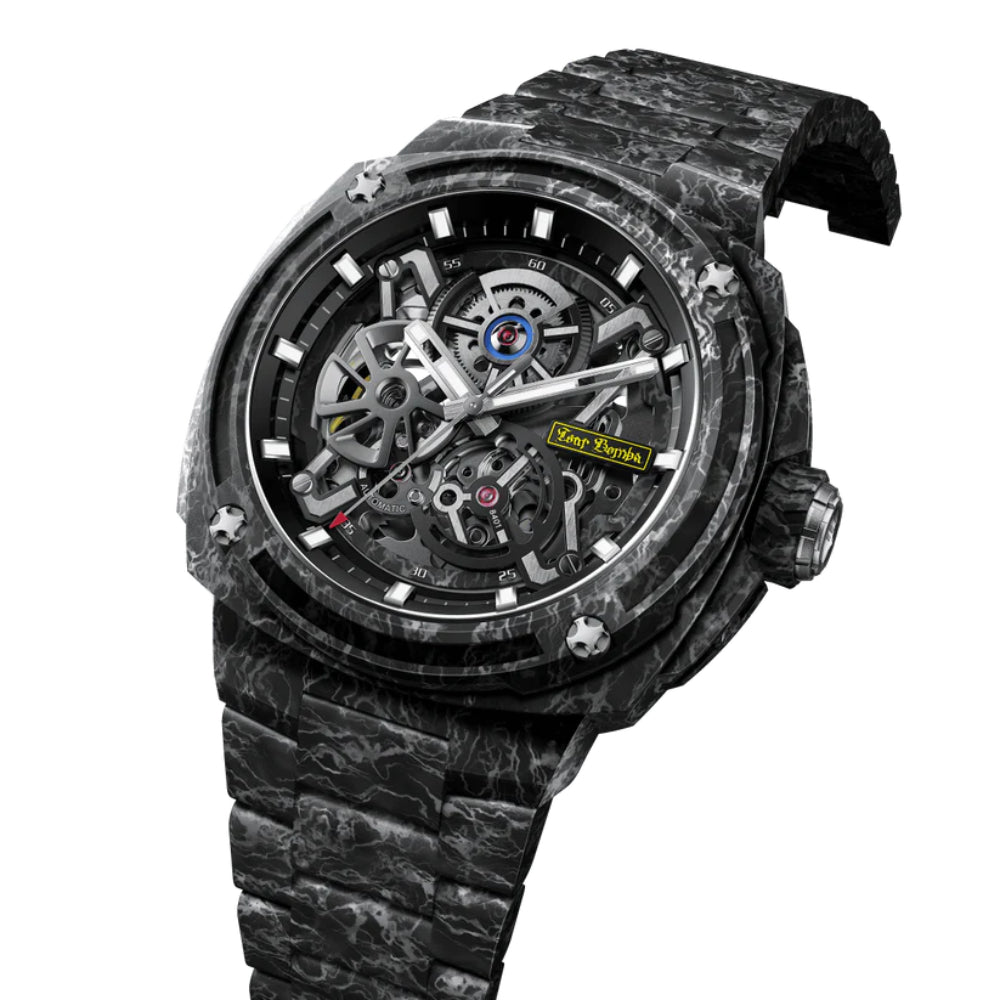 Tsar Bomba Electron Series Black/Grey Carbon Fiber Strap Men's Watch TB8401(1+1)CF-02